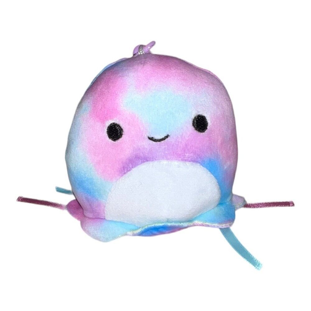 NWT Squishmallows KRISA THE TYE DYED JELLYFISH Backpack Clip Plush 3.5”